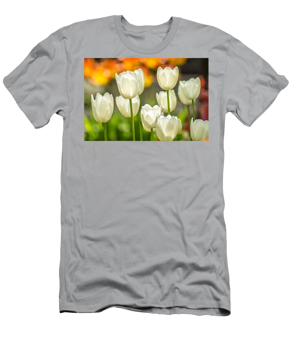 White T-Shirt featuring the photograph Ladies In White by Bill Pevlor