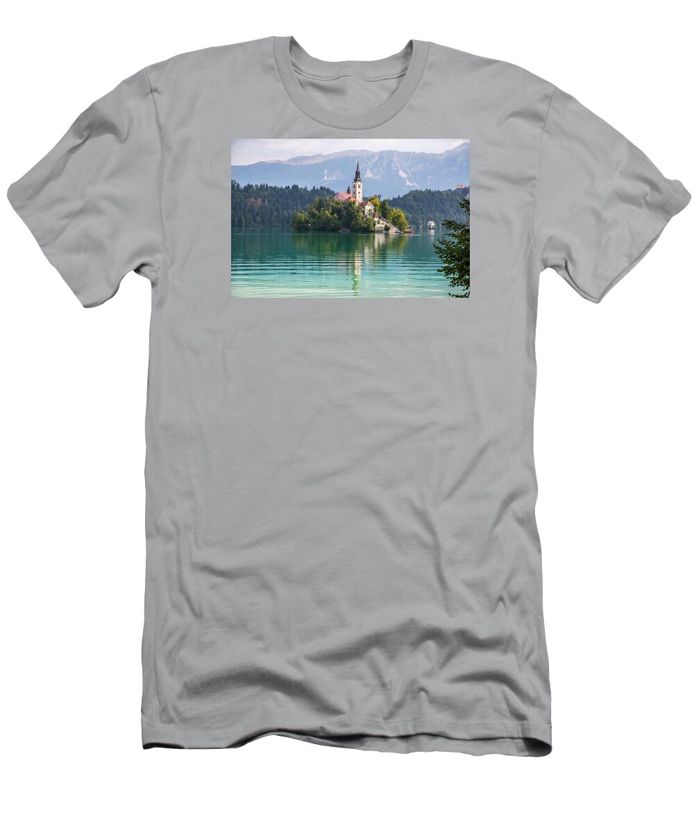 Lake Bled T-Shirt featuring the photograph Lake Bled, Slovenia by Lev Kaytsner
