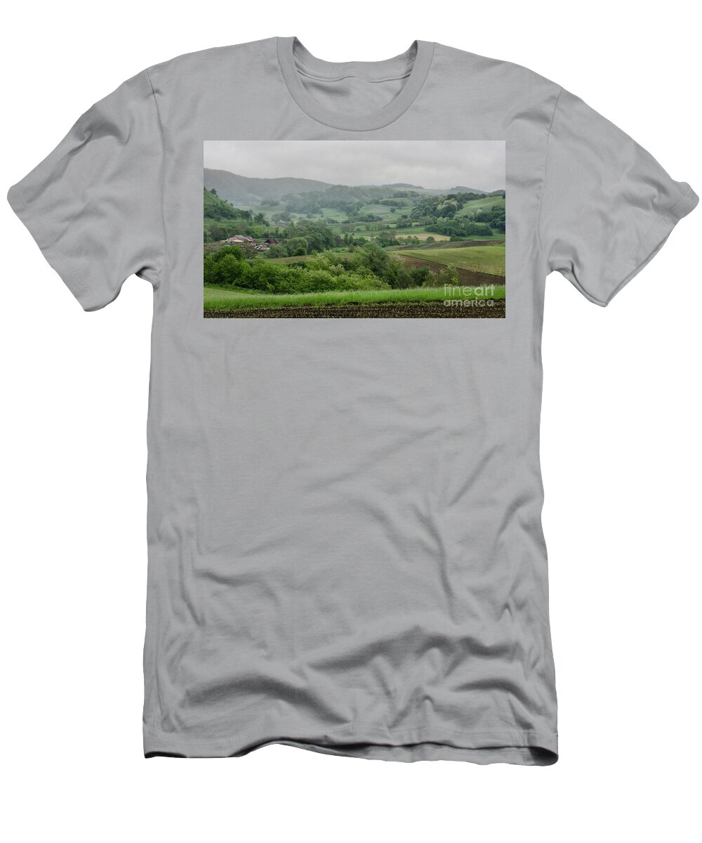Clouds T-Shirt featuring the photograph Transylvania Landscape, Romania by Perry Rodriguez