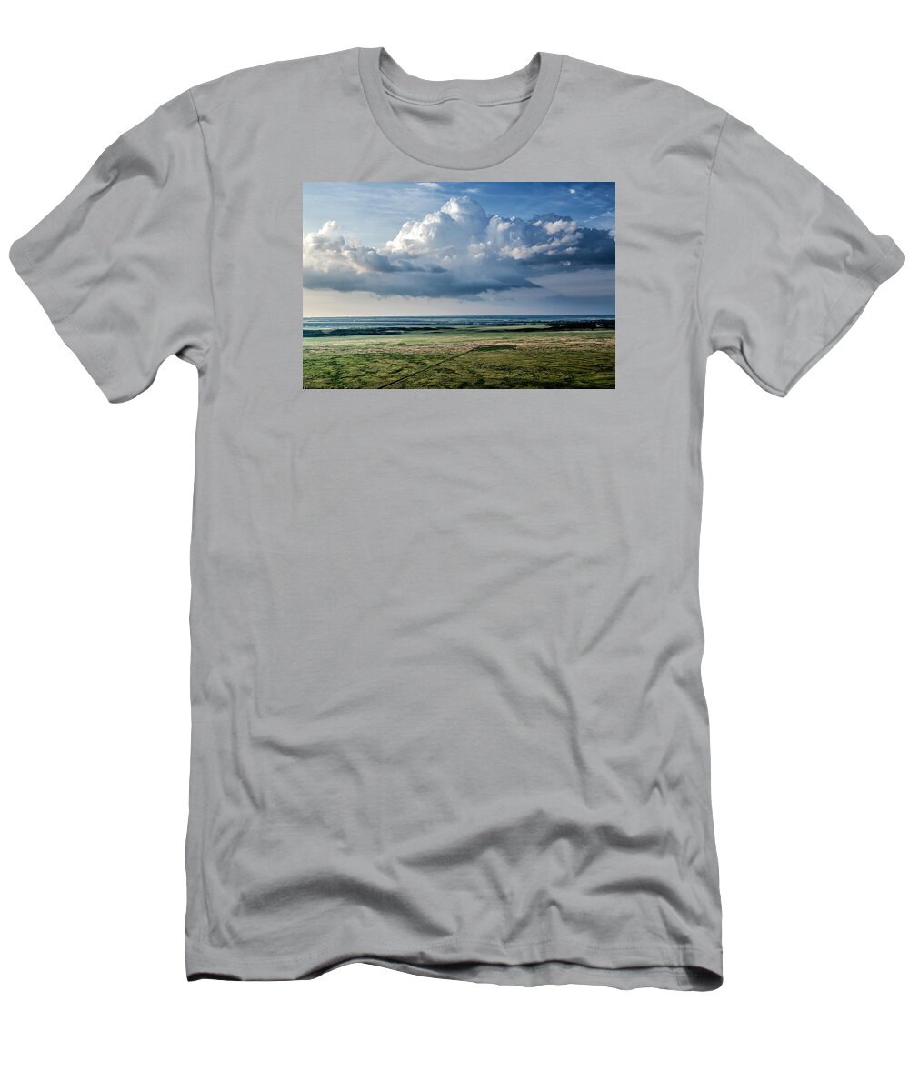 Storm Cloud Landscape T-Shirt featuring the photograph Gathering Storm Plain View by John Williams