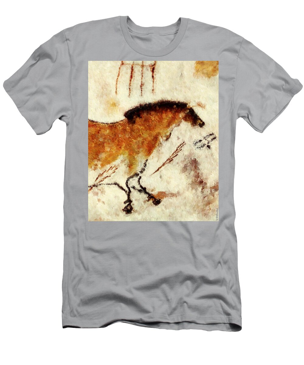 Lascaux Prehistoric Horse T-Shirt featuring the digital art Lascaux Prehistoric Horse Detail by Weston Westmoreland