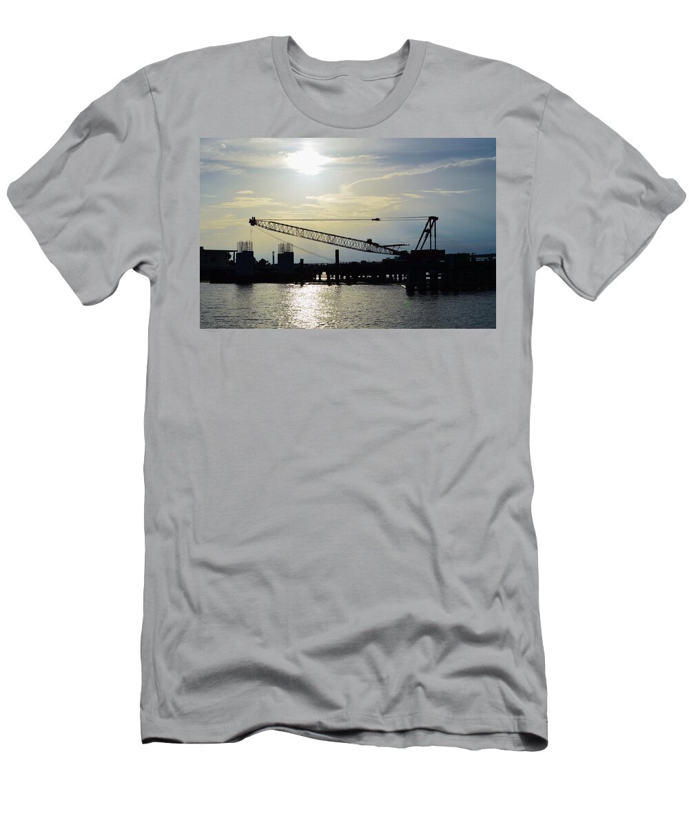 Late Afternoon Crane T-Shirt featuring the photograph Late Afternoon Crane by Warren Thompson