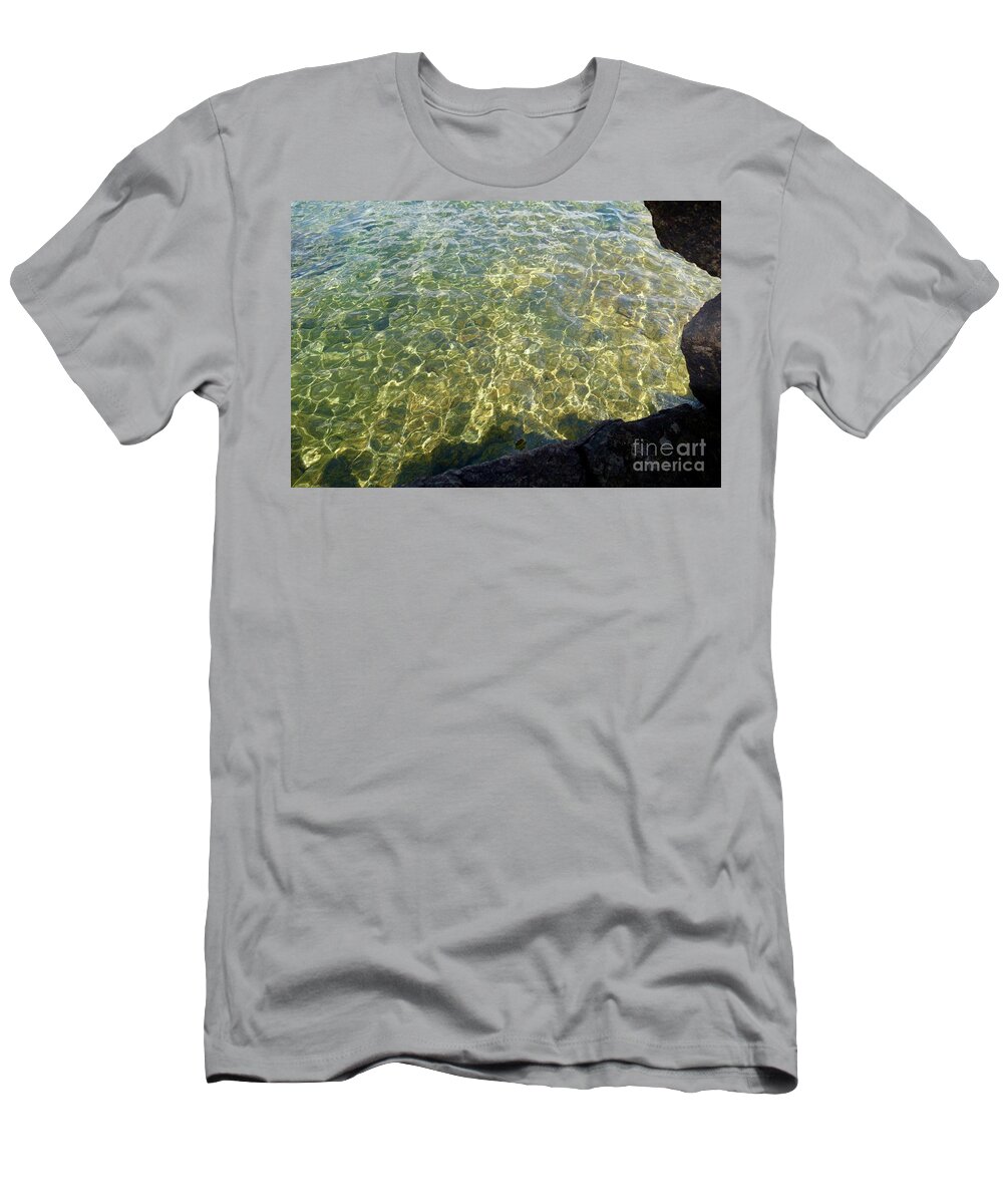 Ledgerock T-Shirt featuring the photograph Ledge View Ripples by Sandra Updyke