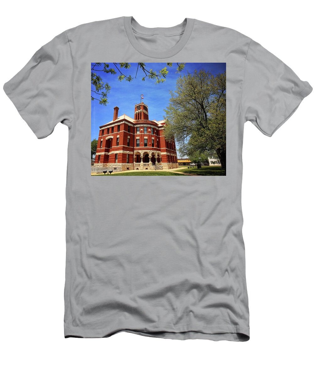 Lee County T-Shirt featuring the photograph Lee County Courthouse Giddings Texas 1 by Judy Vincent