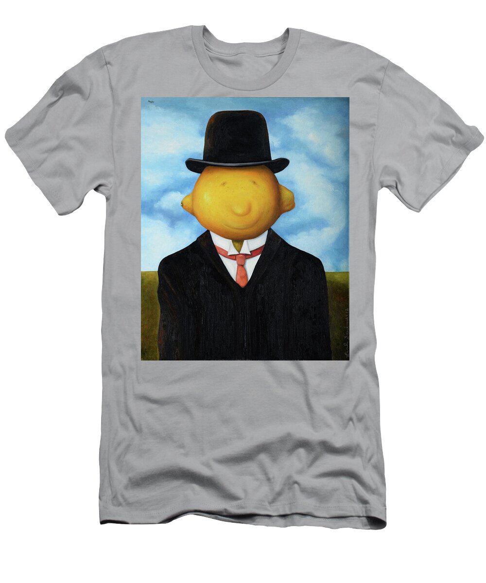Lemon T-Shirt featuring the painting Lemon head pro Image by Leah Saulnier The Painting Maniac