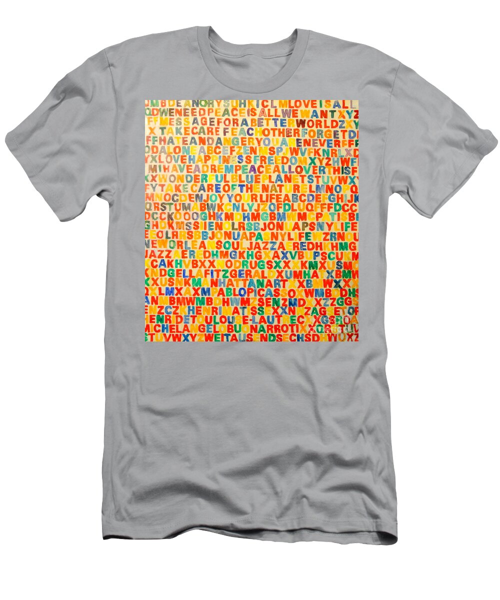 Letters T-Shirt featuring the painting Letters by Dagmar Helbig