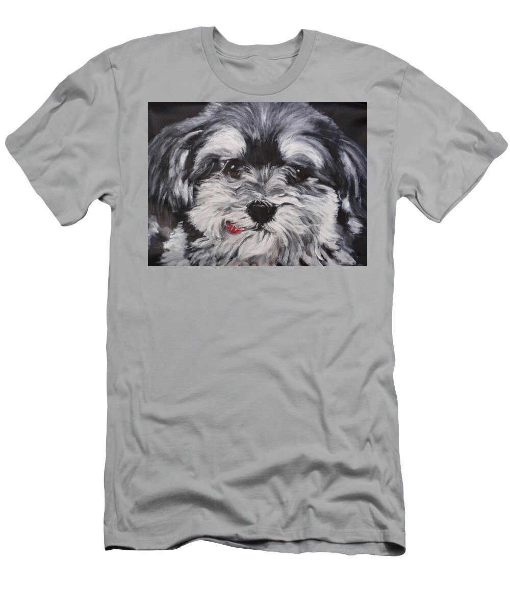 Puppy T-Shirt featuring the painting Lexie by Carol Russell