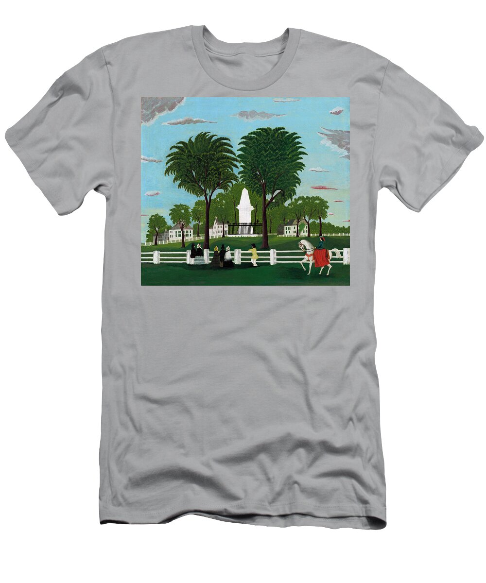 American 19th Century Artist T-Shirt featuring the painting Lexington Battle Monument by American 19th Century