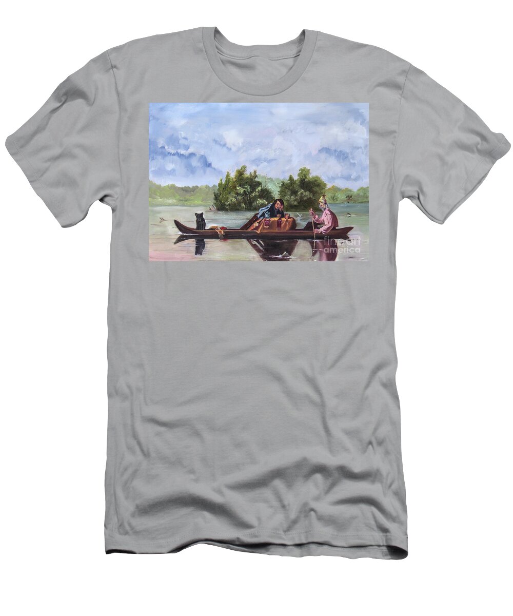 Copy Of A Master T-Shirt featuring the painting Life on the Missouri River by Nila Jane Autry