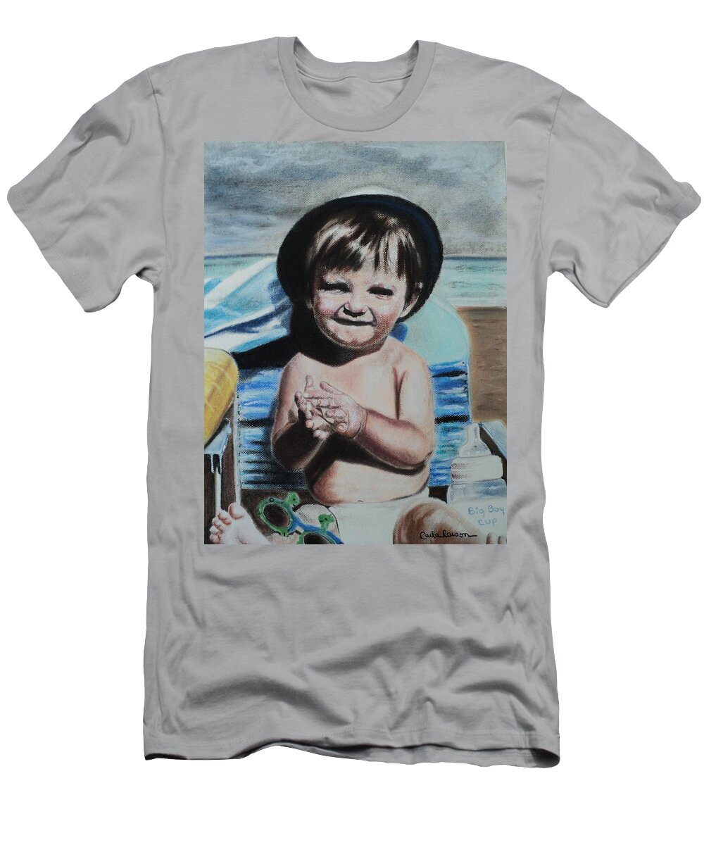 Beach T-Shirt featuring the drawing Lifes a Beach by Carla Carson