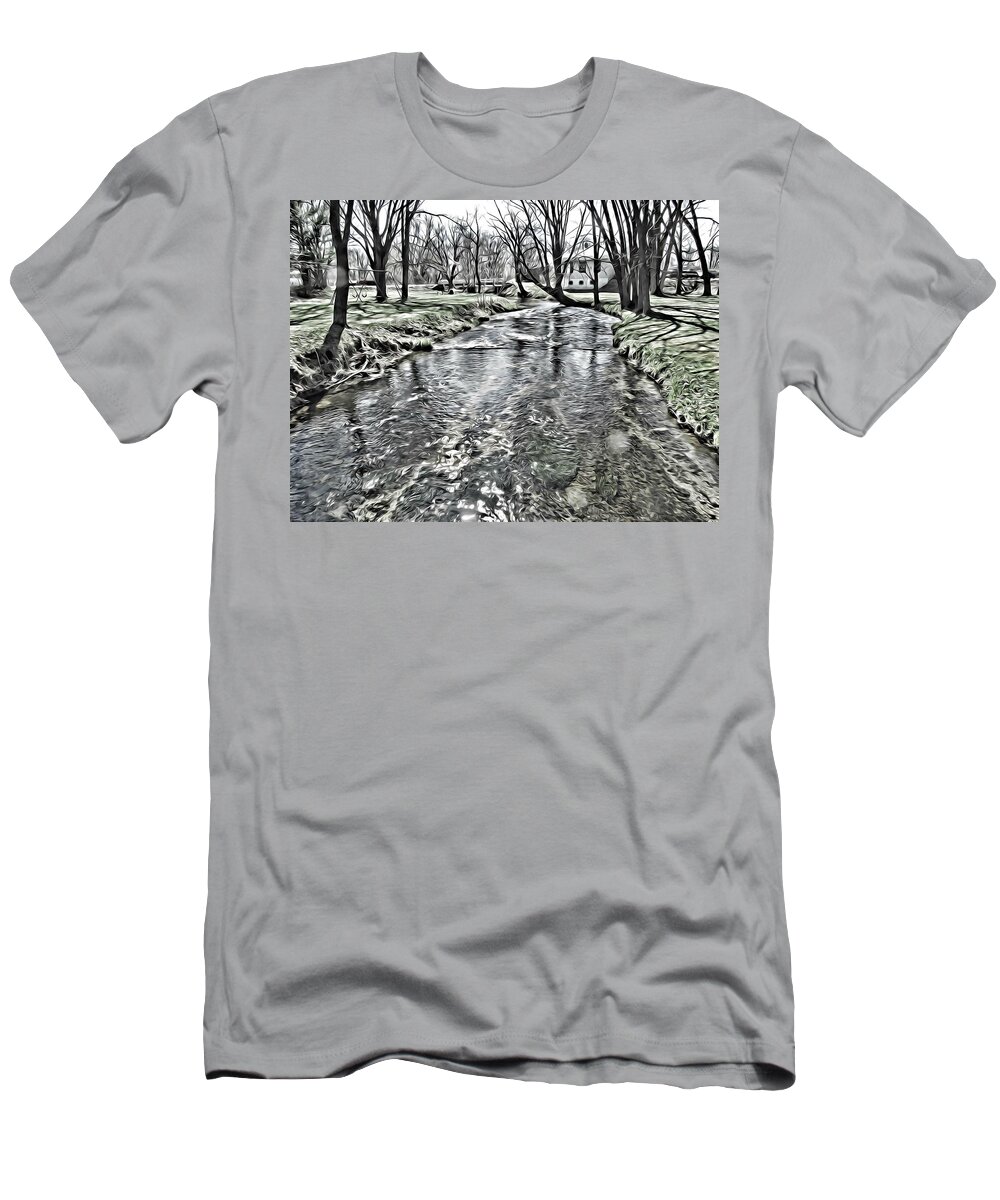 Stream T-Shirt featuring the digital art Life's Bed by Robert Nacke