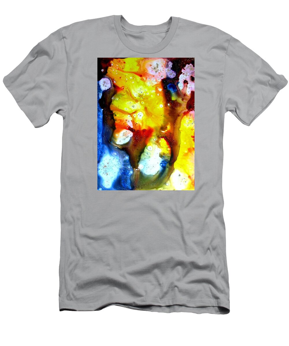 Abstract T-Shirt featuring the painting Light Up The Sky by Louise Adams