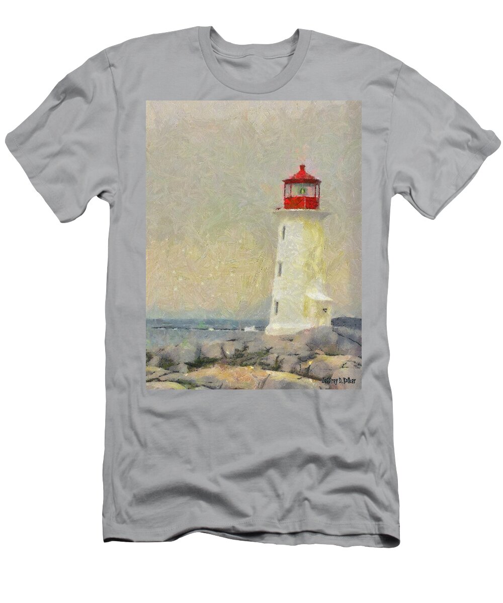 Canadian T-Shirt featuring the painting Lighthouse by Jeffrey Kolker