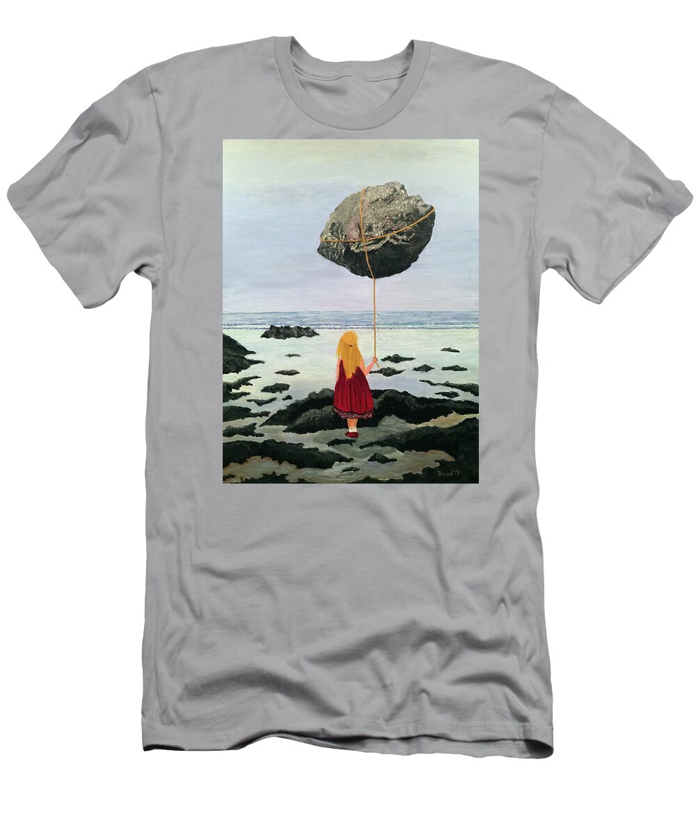 Surrealism T-Shirt featuring the painting Lightness of Being by Thomas Blood