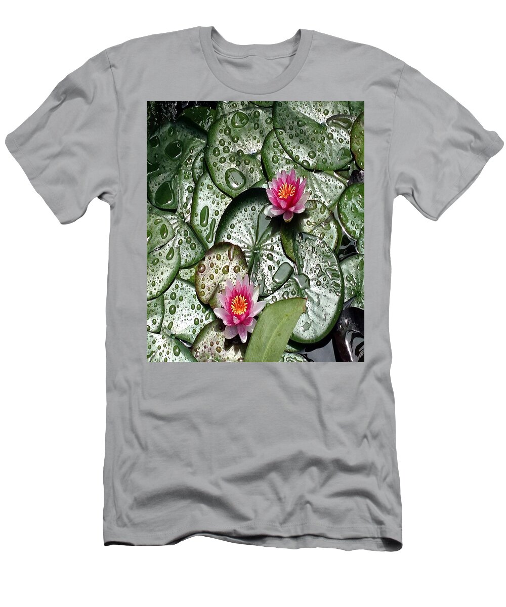 Nature T-Shirt featuring the photograph Lilly Pads by Outside the door By Patt