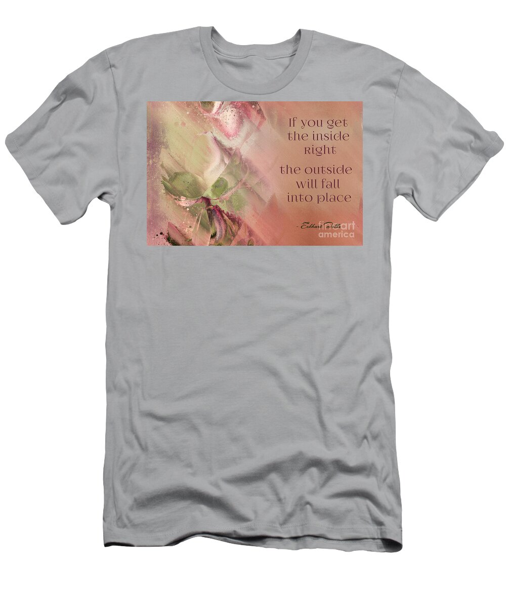 Quote T-Shirt featuring the digital art Lily Text - et01b by Variance Collections