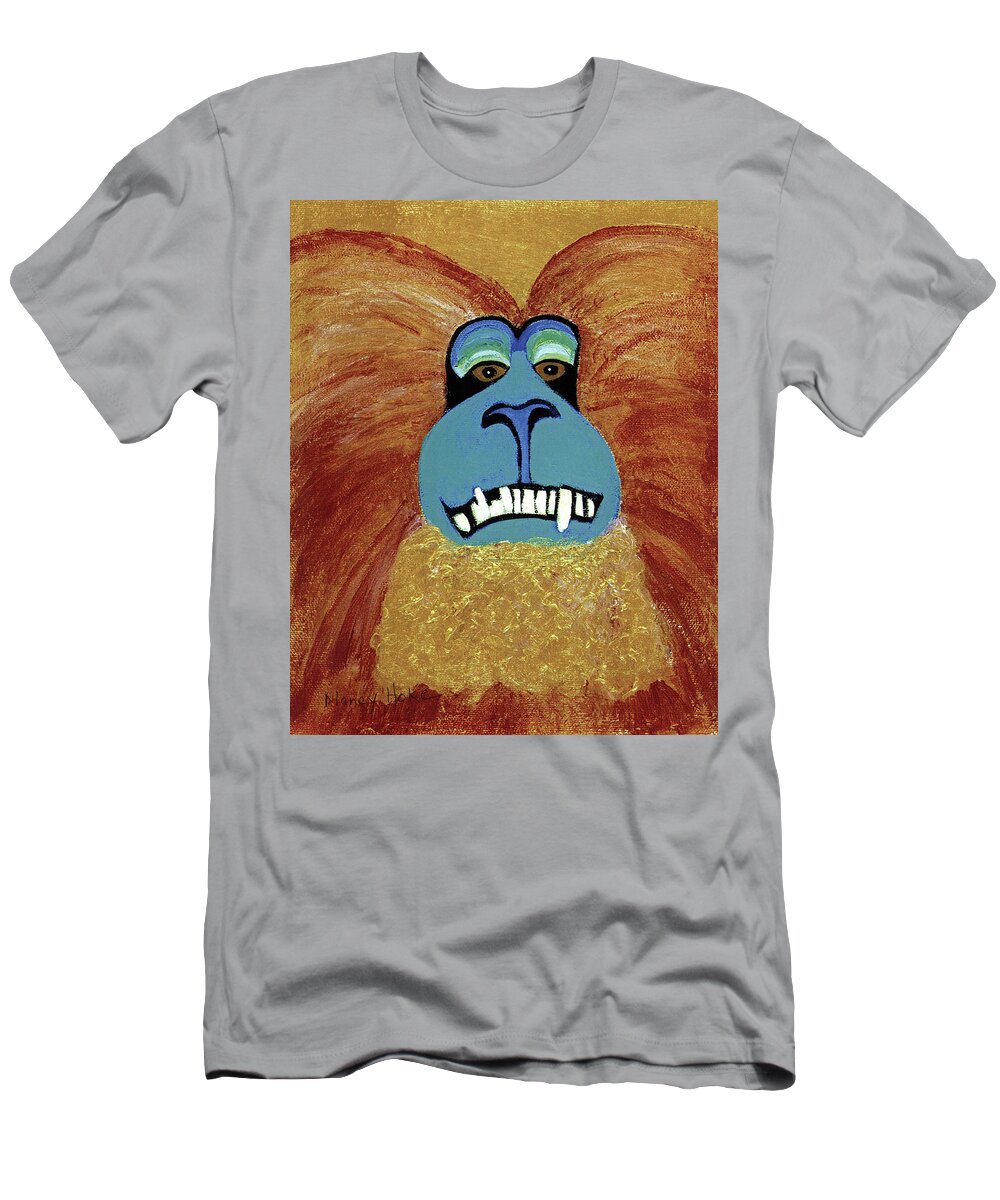 Wandeoo T-Shirt featuring the painting Lion-Tailed Macaque by Nancy Hoke