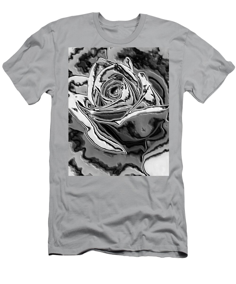 Digital Art T-Shirt featuring the photograph Liquid Rose by Belinda Cox