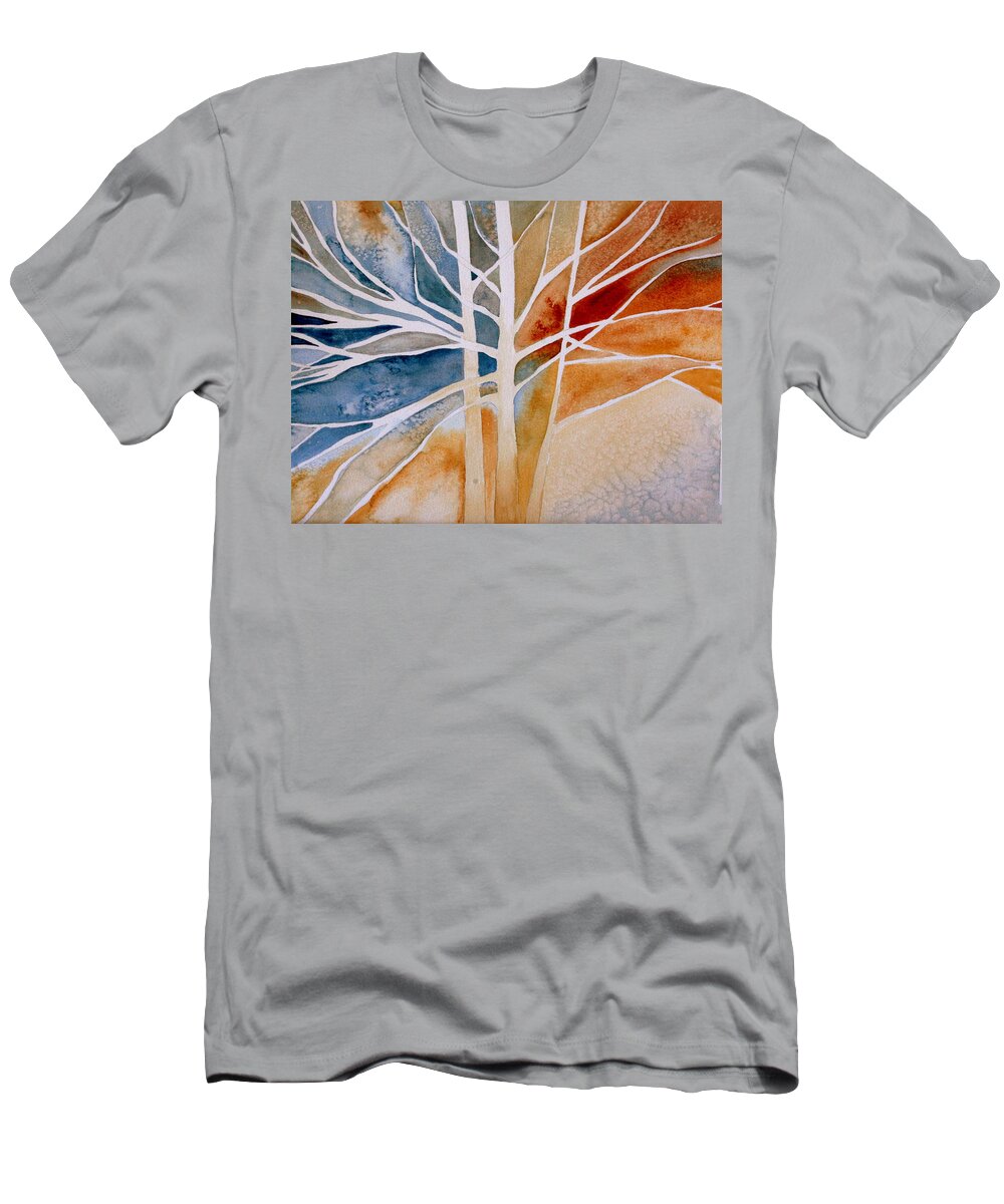 Watercolor T-Shirt featuring the painting Lives Intertwined 2 by Julie Lueders 
