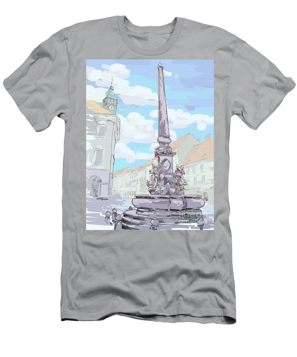 City T-Shirt featuring the digital art Ljubljana Style by K M Pawelec