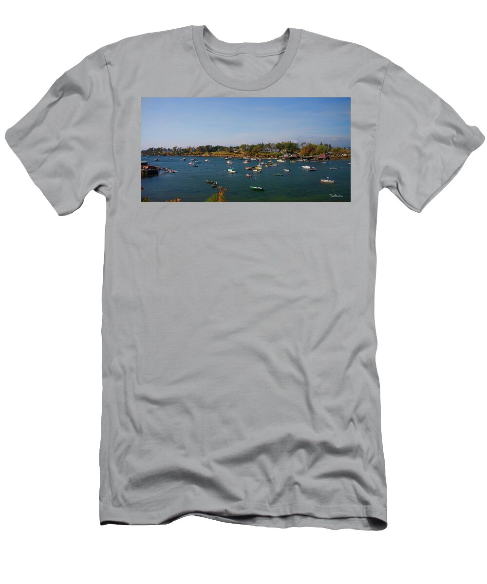 Orr's Island T-Shirt featuring the photograph Lobster Boats on the Coast of Maine by Tim Kathka