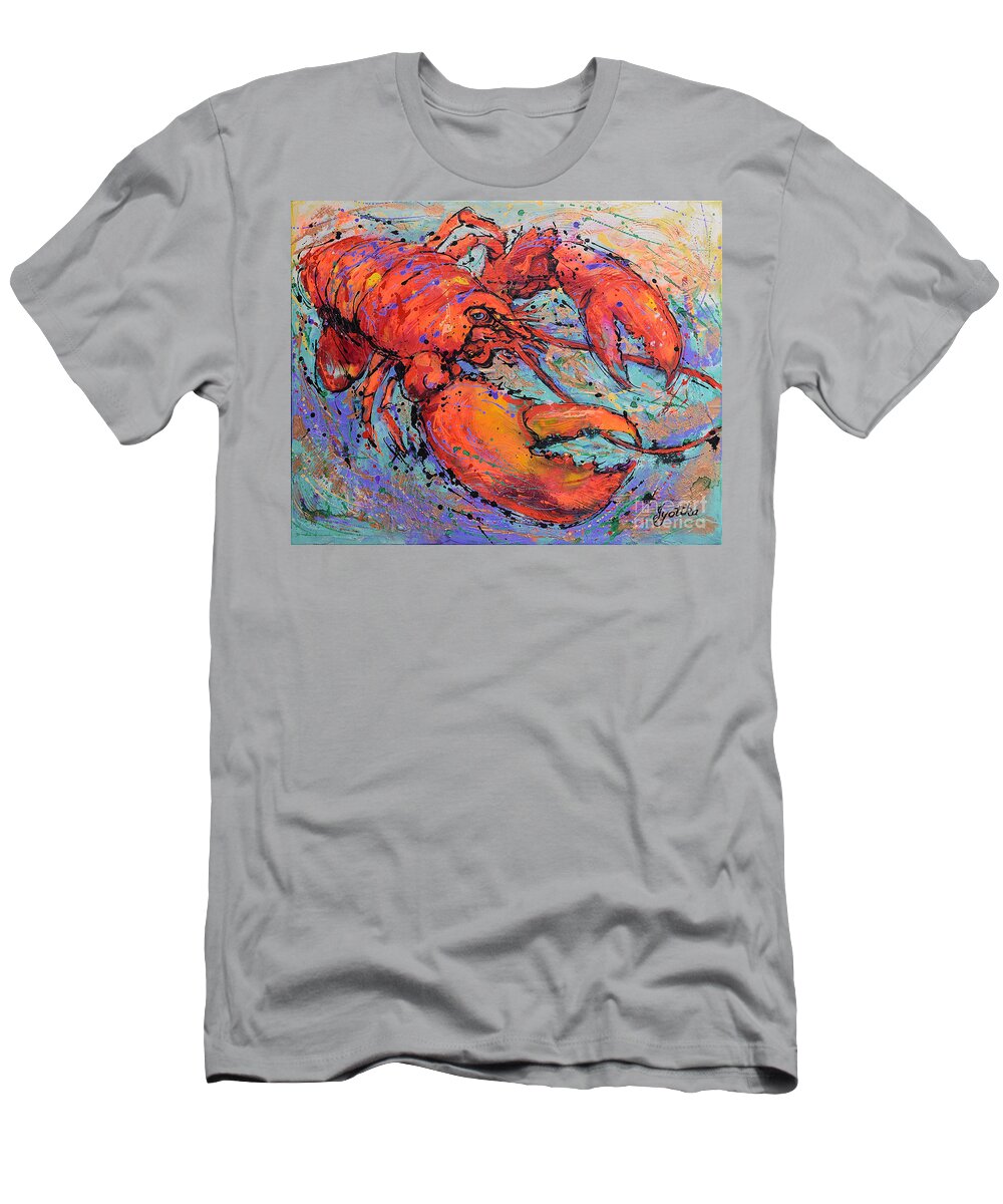  T-Shirt featuring the painting Lobster by Jyotika Shroff
