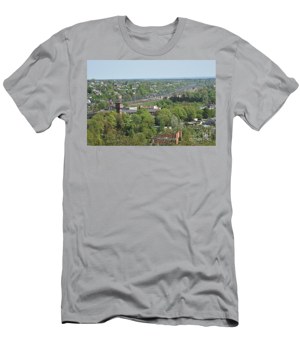 Engine T-Shirt featuring the photograph Railroad /2/ by Oleg Konin