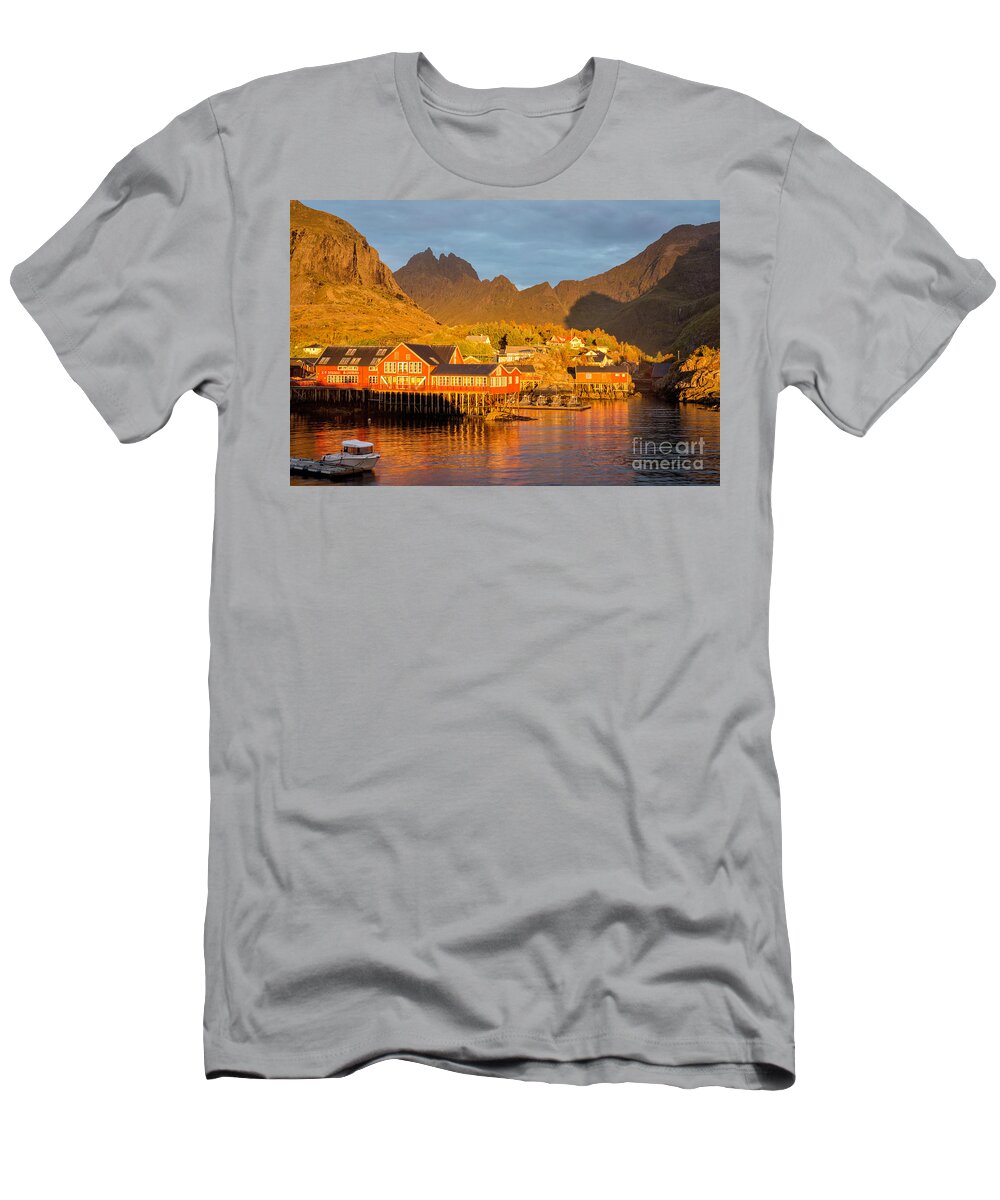 Norway T-Shirt featuring the photograph Lofoten Sunrise 2 by Timothy Hacker