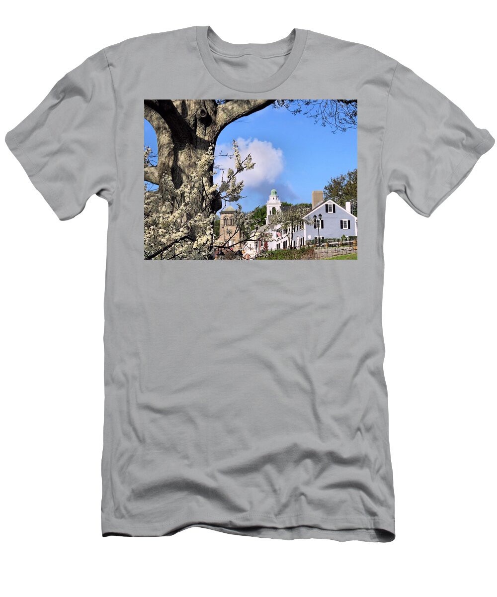 Spring T-Shirt featuring the photograph Looking Towards Town Square by Janice Drew