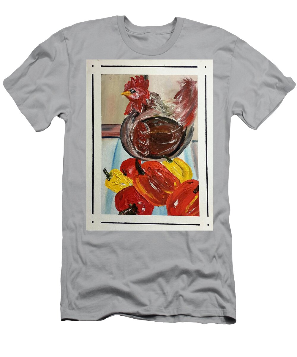 Chicken T-Shirt featuring the painting Lost Soul #24 by Cheryl Nancy Ann Gordon