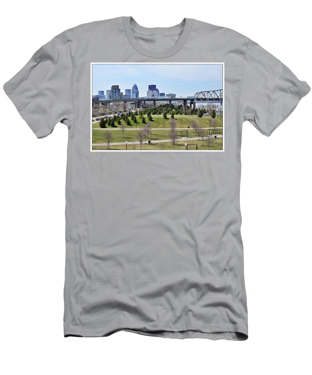 Louisville T-Shirt featuring the photograph Louisville KY and Waterfront Park by Stacie Siemsen