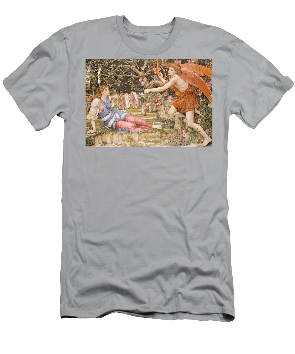 Love And The Maiden T-Shirt featuring the painting Love and the Maiden by JRS Stanhope