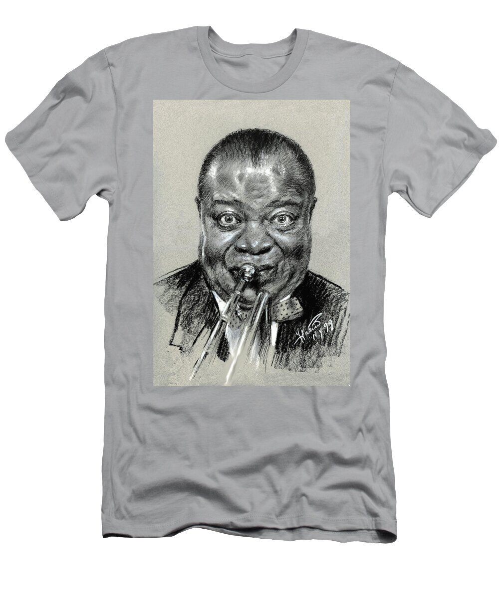 Louis Armstrong T-Shirt by Ylli Haruni - Pixels Merch