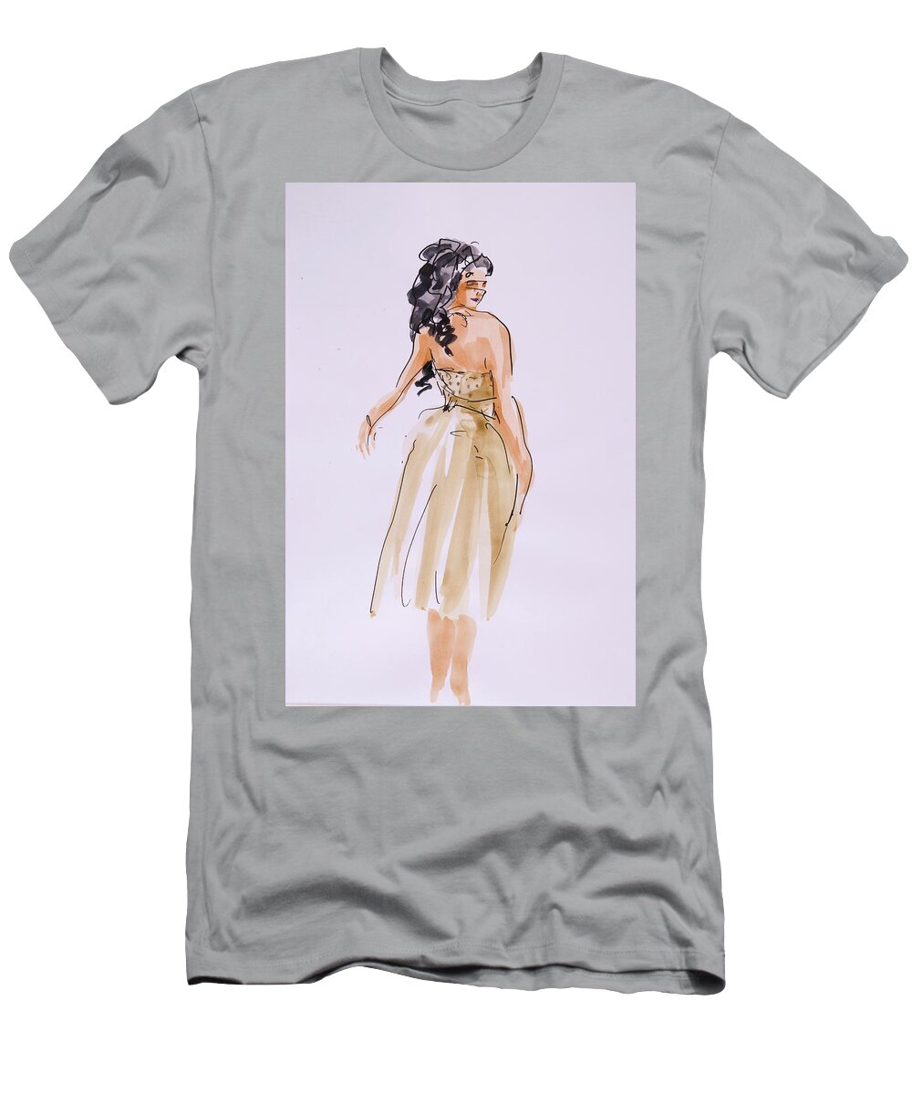 Shepherdesses T-Shirt featuring the drawing Lykanion tempts Daphnis by Peregrine Roskilly