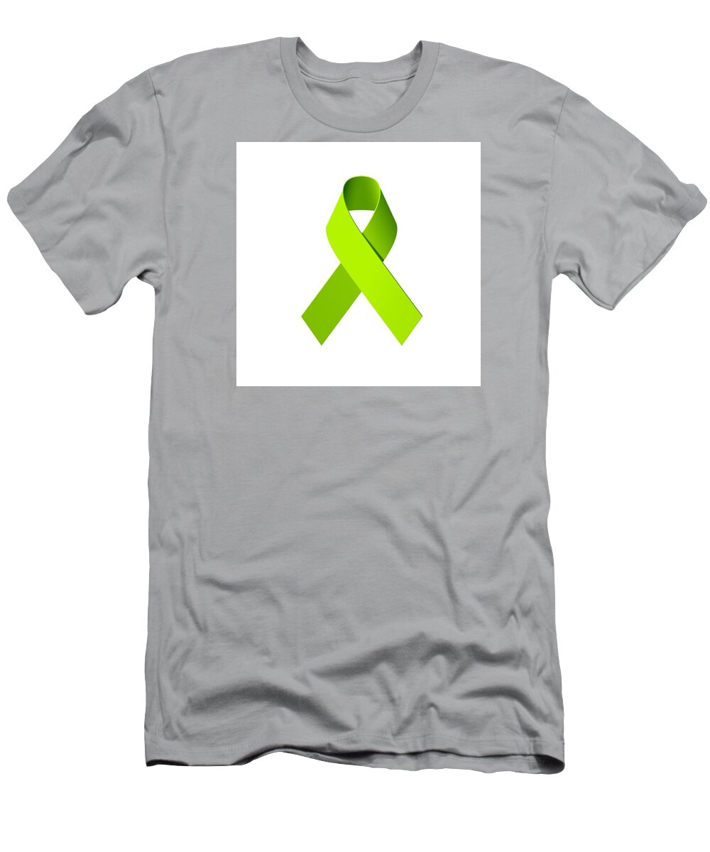 Lyme Disease Awareness T-Shirt featuring the photograph Lyme Disease Awareness Ribbon by Laura M Corbin