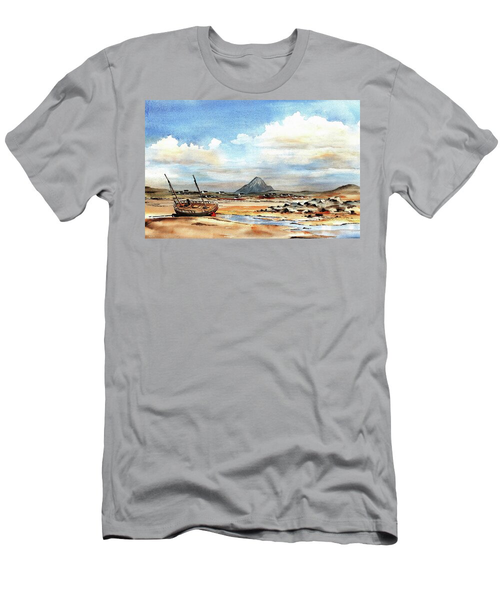 Wild T-Shirt featuring the painting Macaire Beach, Gweedore, Donegal. by Val Byrne