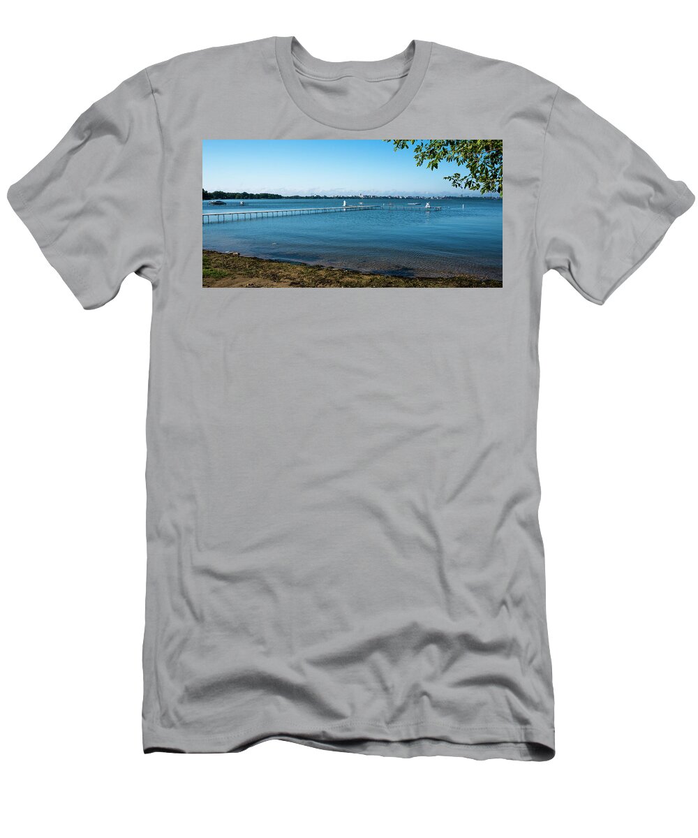 Madison T-Shirt featuring the photograph Madison Capitol across Lake Mendota 2 by Steven Ralser