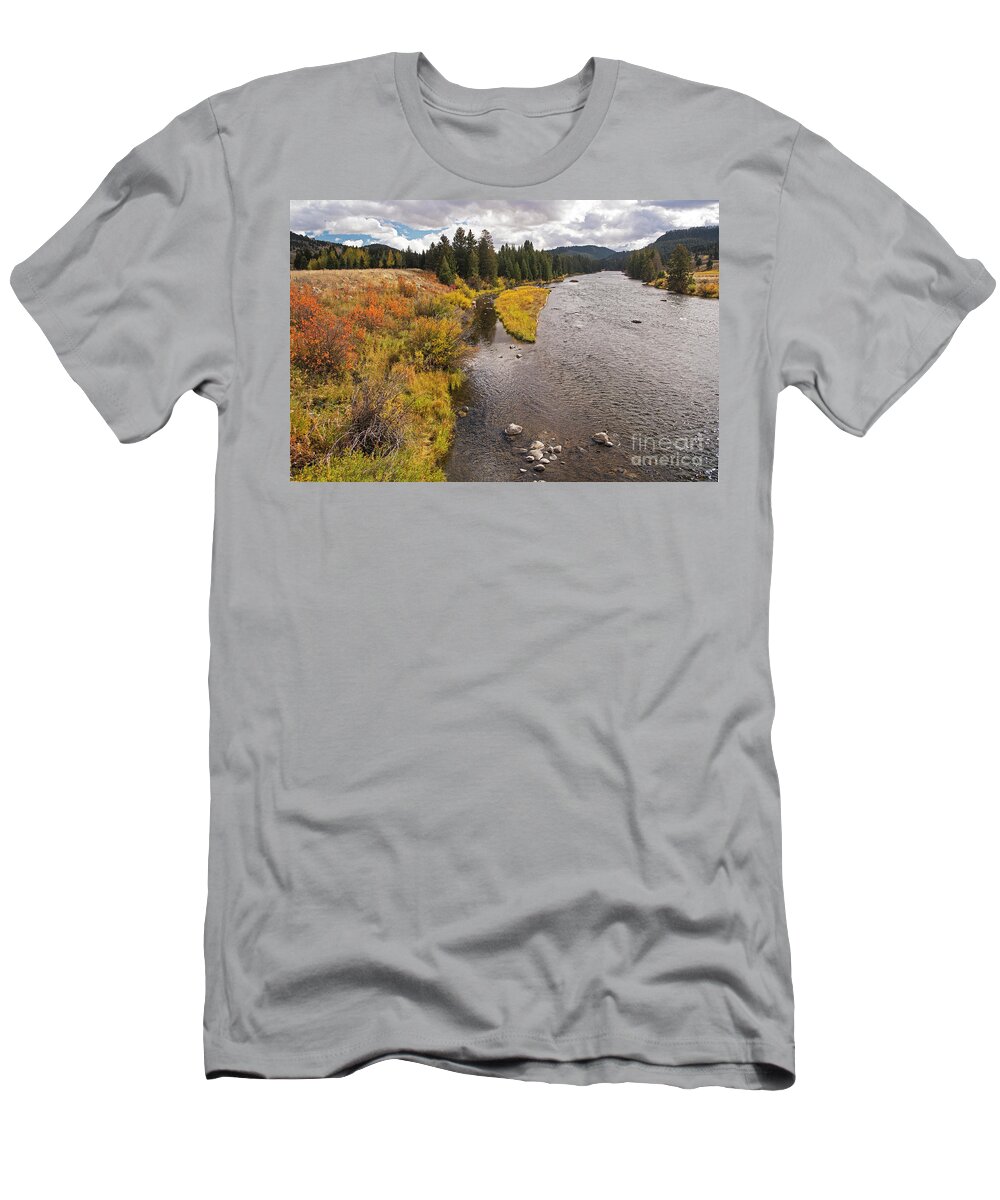 Madison River T-Shirt featuring the photograph Madison River by Cindy Murphy - NightVisions