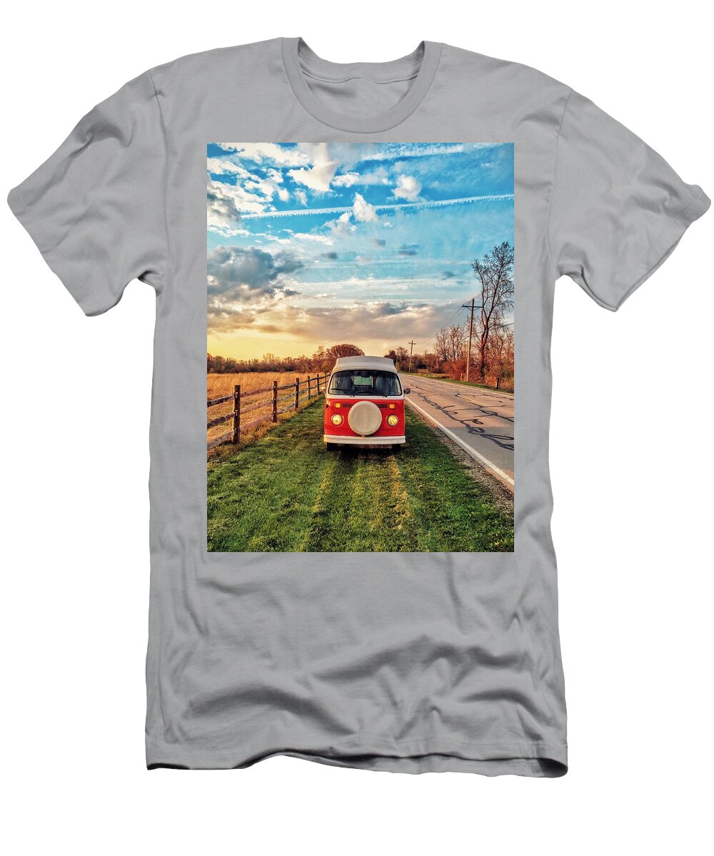 Vw T-Shirt featuring the photograph Magic Hour Magic Bus by Andrew Weills