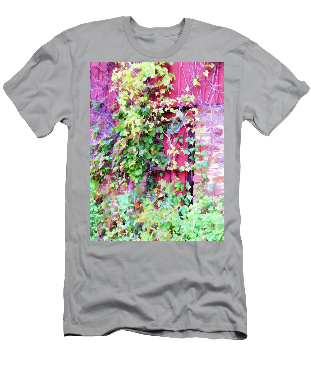 Magick Of Autumn T-Shirt featuring the painting Magick of Autumn 4 by Jeelan Clark