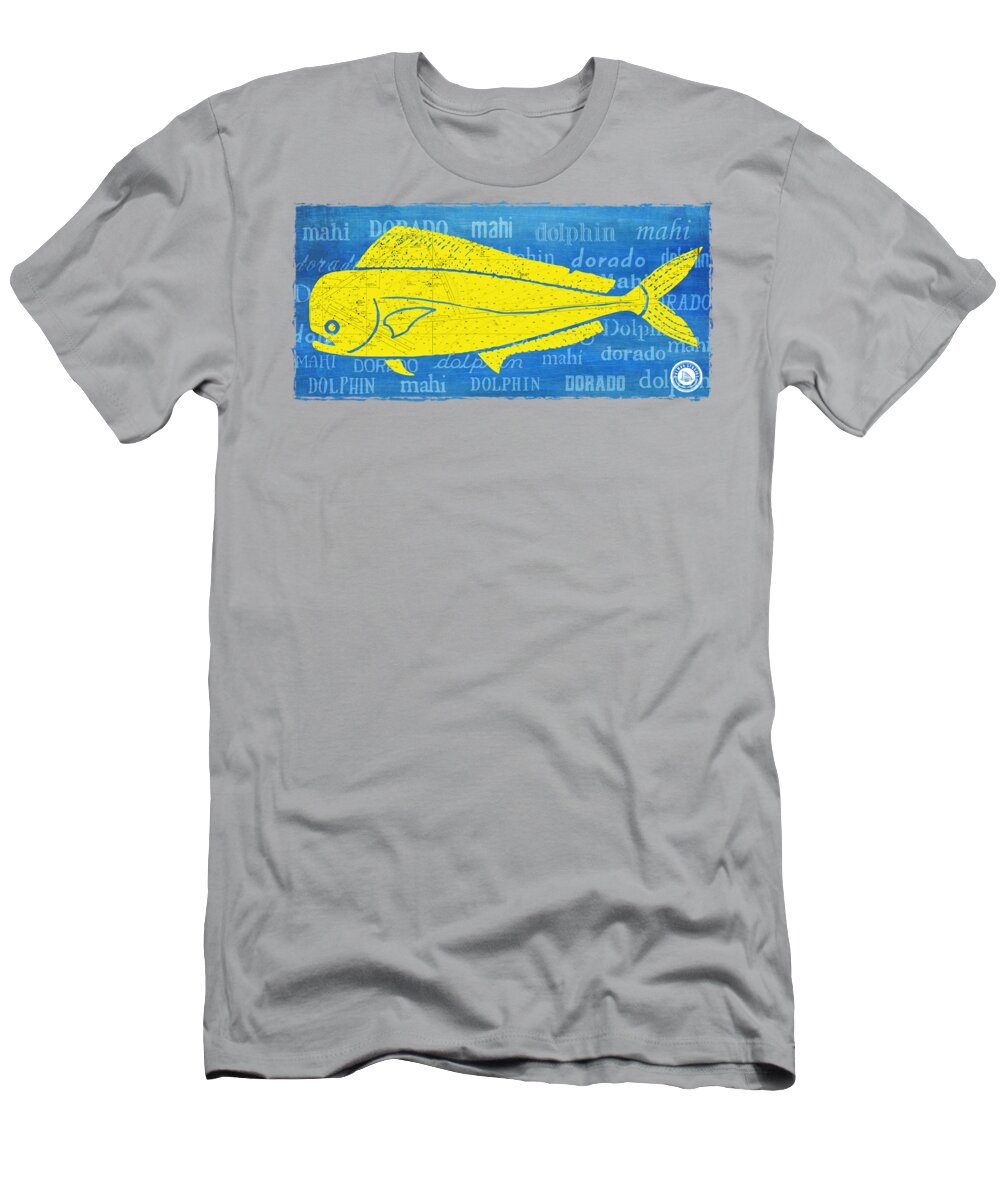 Mahi T-Shirt featuring the digital art Mahi-Dolphin-Dorado by Kevin Putman