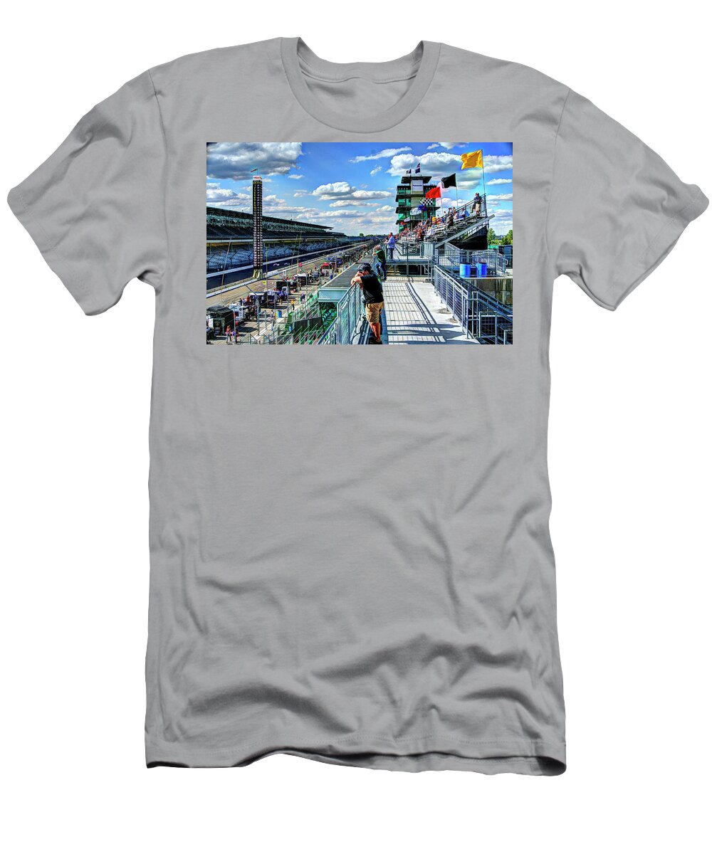 Indy 500 T-Shirt featuring the photograph Main Straight by Josh Williams