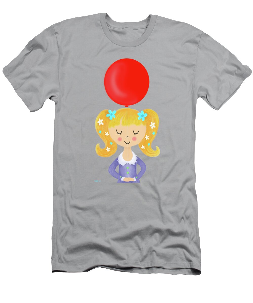 Birthday T-Shirt featuring the painting Make A Wish Birthday Girl by Little Bunny Sunshine