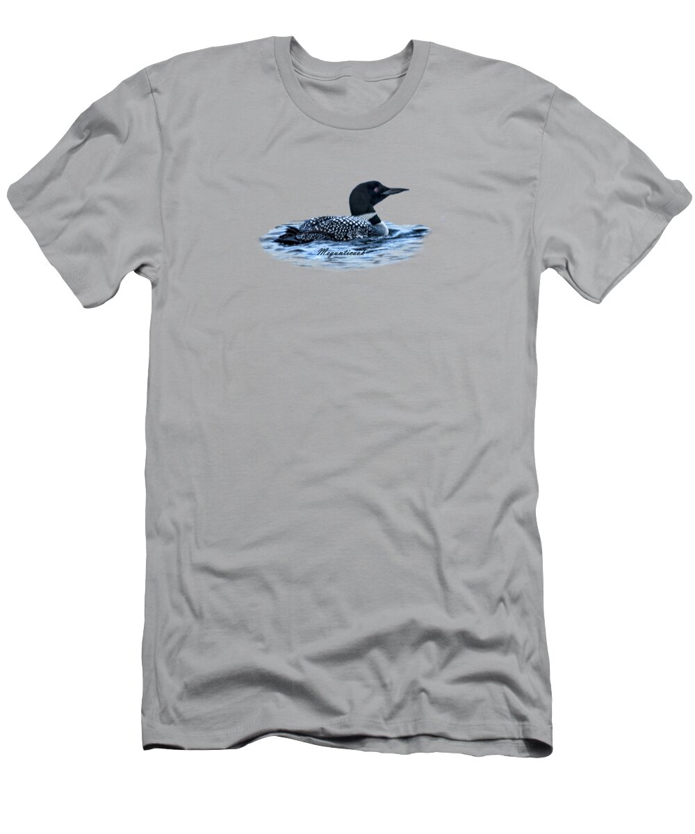 Male Common Loon T-Shirt featuring the digital art Male Mating Common Loon by Daniel Hebard