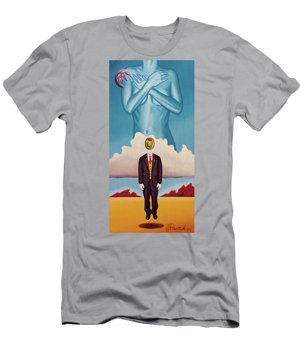  T-Shirt featuring the painting Man Dreaming of Woman by Paxton Mobley
