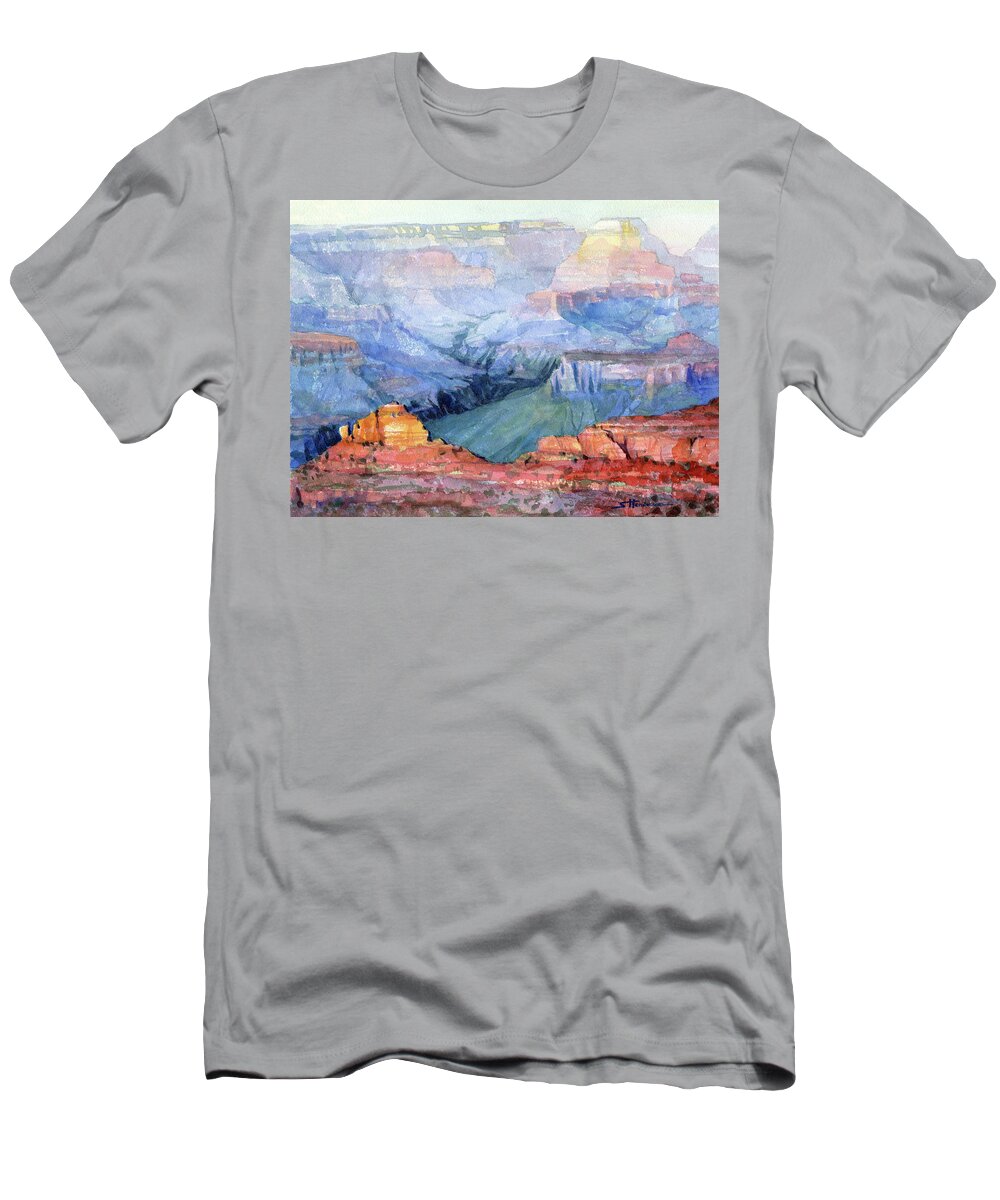 Grand Canyon T-Shirt featuring the painting Many Hues by Steve Henderson
