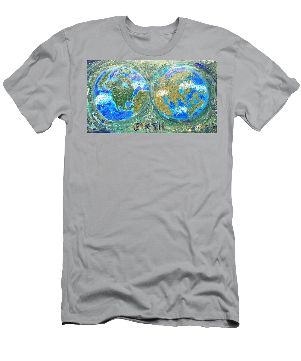 Map T-Shirt featuring the painting Map to Earth by Dottie Visker