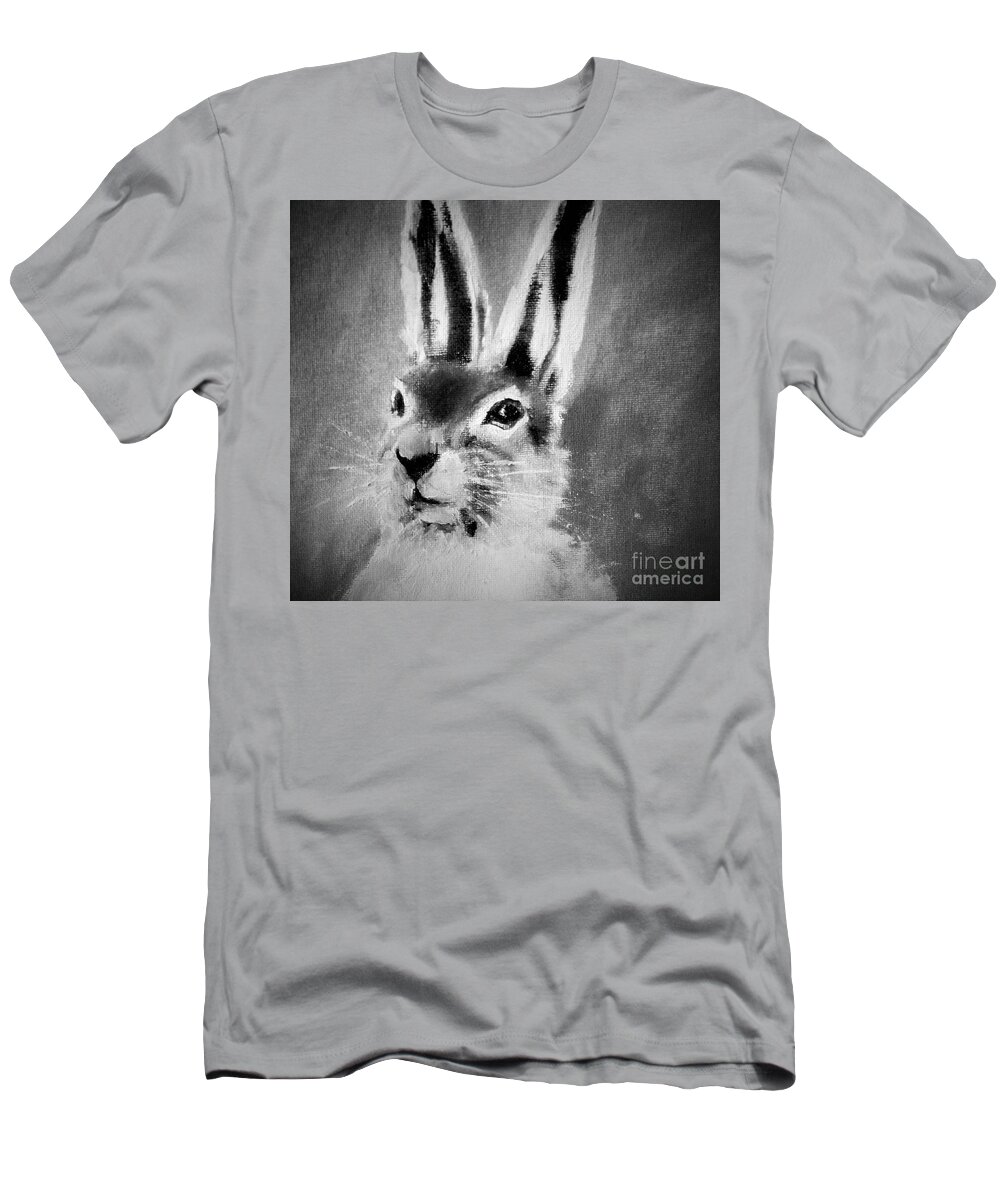 Hare T-Shirt featuring the painting March Hare by Angela Cartner