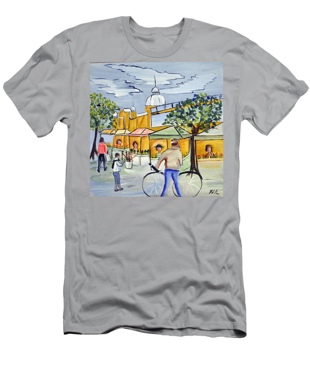 Acrylic T-Shirt featuring the painting Market Day by Heather Lovat-Fraser