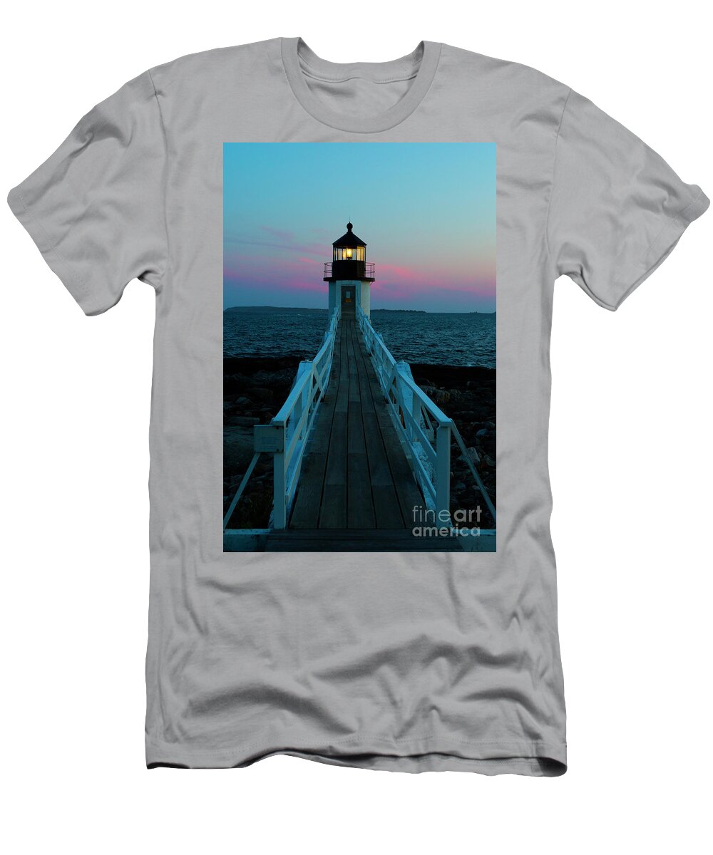 Marshall Point Lighthouse T-Shirt featuring the photograph Marshall Point Lighthouse at Sunset by Diane Diederich